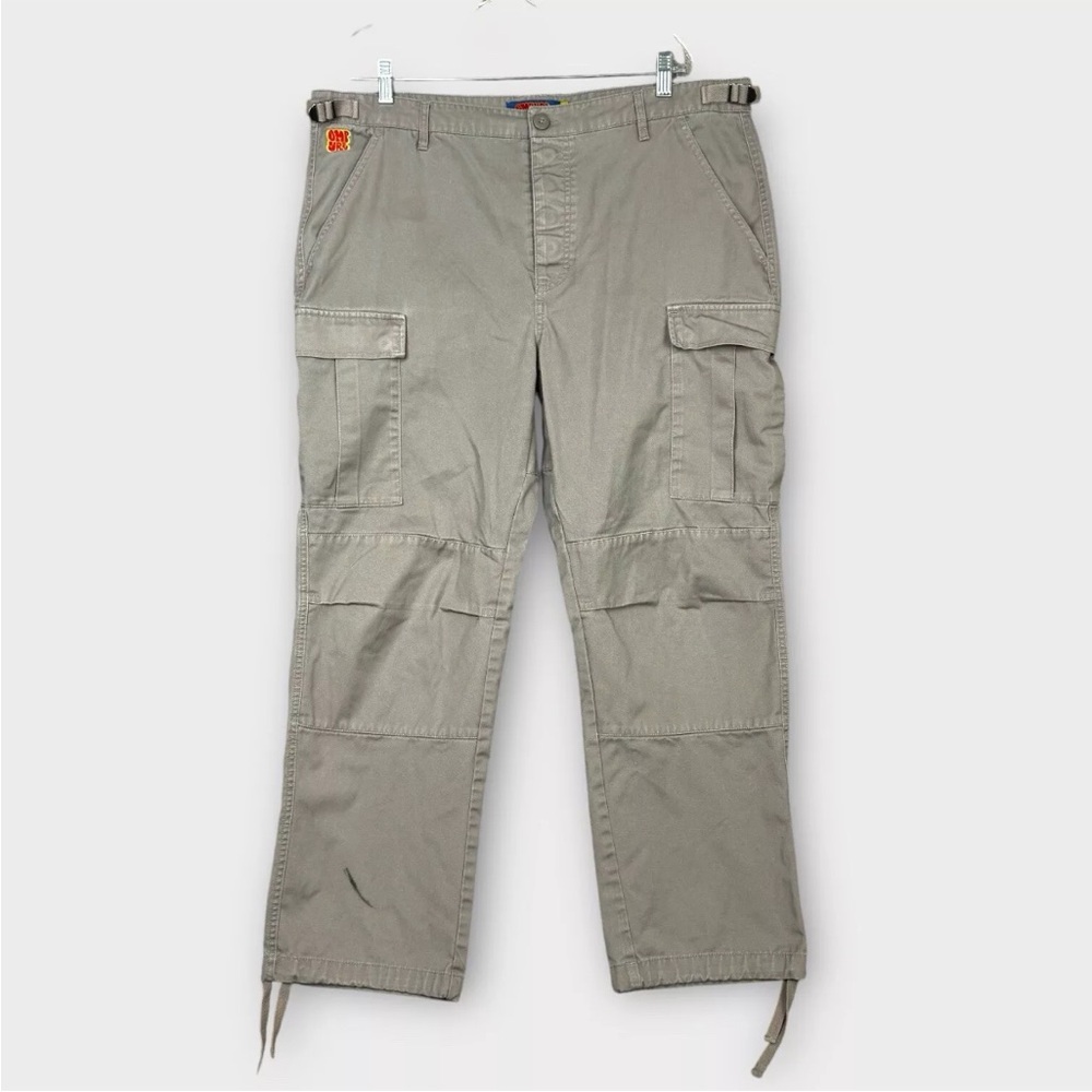 Empyre Cargo Relaxed Fit Baggy Pants Mens 36 Fit 38x29 Beige Skater Hip Hop Y2K